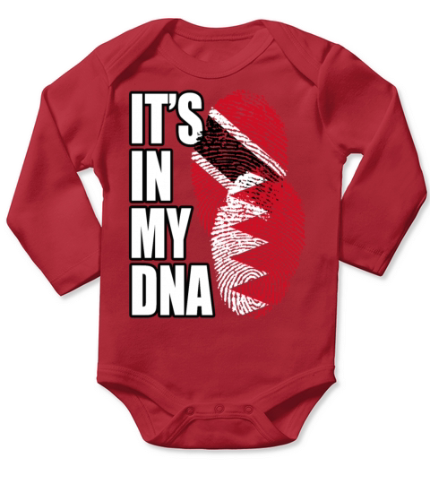 Bahraini And Trinidad Tobago Mix Heritage DNA Flag Long Sleeve Baby One-Piece