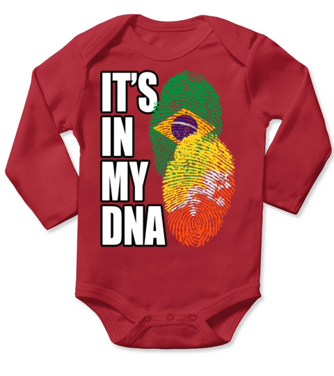Bhutanese And Brazilian Mix Heritage DNA Flag Long Sleeve Baby One-Piece