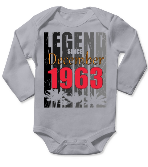 Birth Month December 1963 Vintage Long Sleeve Baby One-Piece