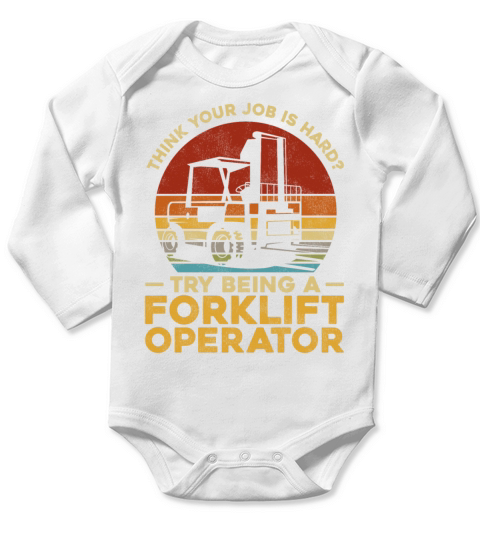 Certified Forklift Truck Operator Long Sleeve Baby One-Piece