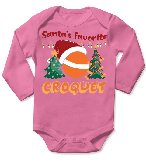 Christmas Sport Christmas Santas Favorite Croquet Long Sleeve Baby One-Piece