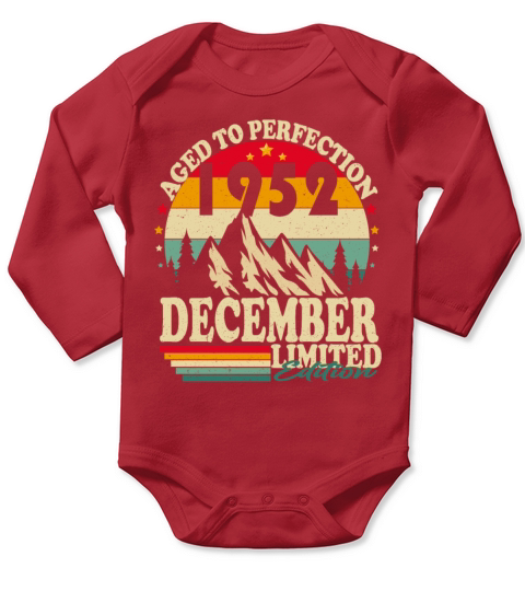 December 1952 Vintage vintage retro birthday Long Sleeve Baby One-Piece