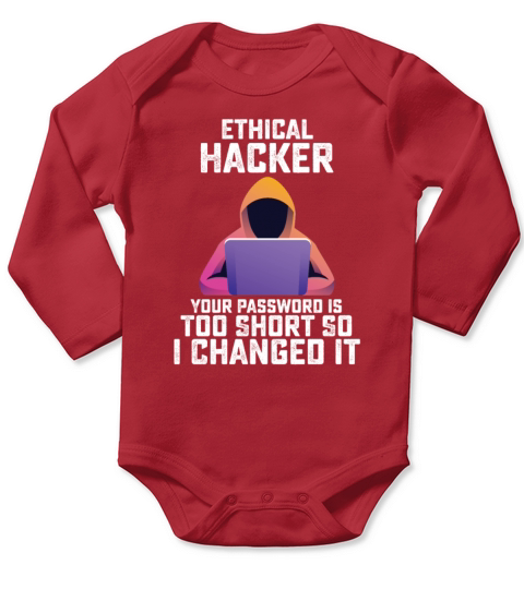 Funny Ethical Hacker Your Password Is Too Short Long Sleeve Baby One-Piece