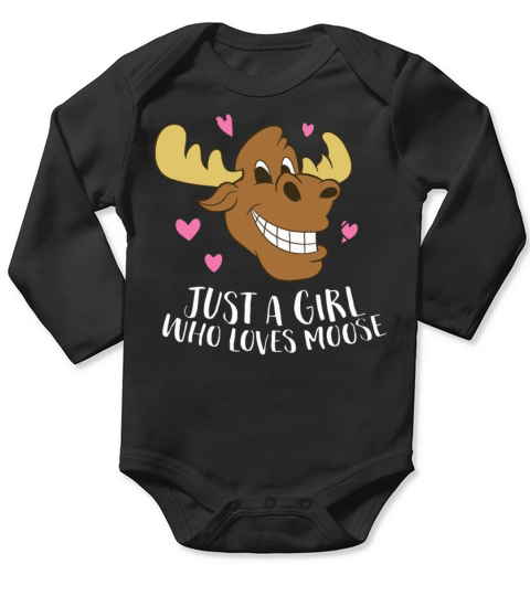 Funny Just A Teacher Who Loves Moose Long Sleeve Baby One-Piece