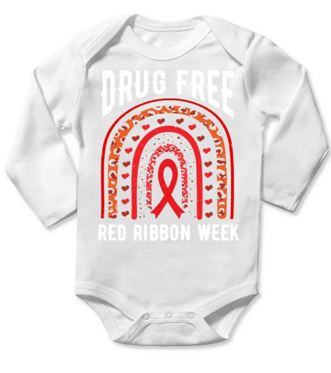 Rainbow Ribbon Week October Substance Wear Red Long Sleeve Baby One-Piece