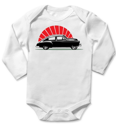 Vintage Classic Car Long Sleeve Baby One-Piece