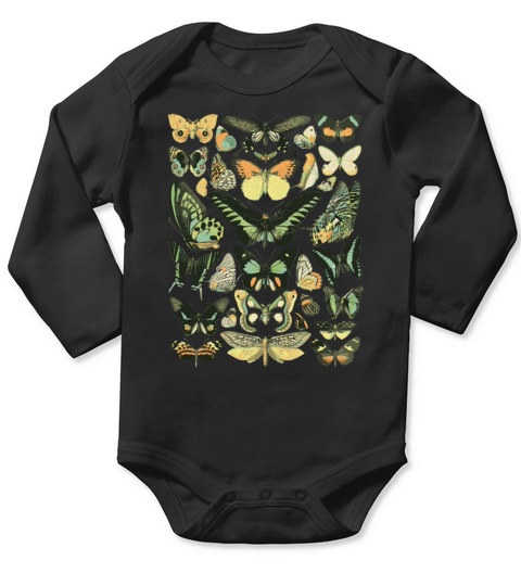 Vintage Inspired Butterfly Chart Long Sleeve Baby One-Piece