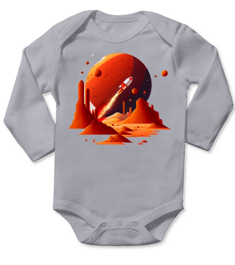 Vintage Space Science Mars Fiction Geek Solar Long Sleeve Baby One-Piece