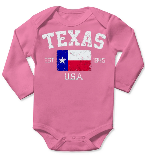 Vintage Texas Austin Est 1845 Souvenir Long Sleeve Baby One-Piece