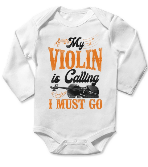 Violin Violinist Vintage My Violin Long Sleeve Baby One-Piece