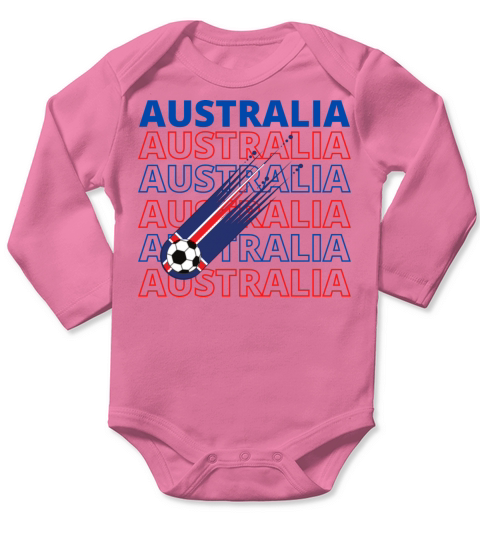 World Australia Soccer Vintage Long Sleeve Baby One-Piece