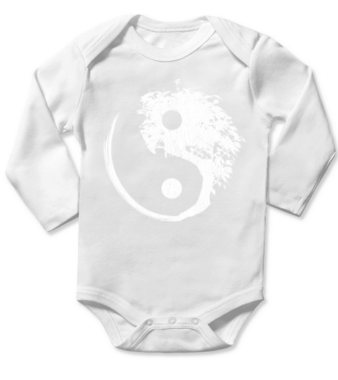 Yin Yang Bonsai Japanese Mediation Buddhist Zen Long Sleeve Baby One-Piece