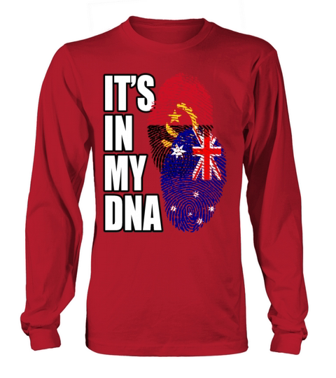 Angolan And Australian Mix Heritage DNA Flag Long sleeved Unisex