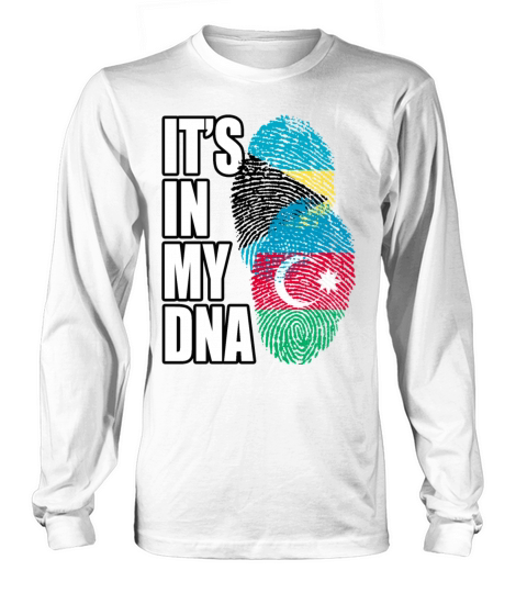 Azerbaijani And Bahamian Mix Heritage DNA Flag Long sleeved Unisex