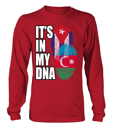 Azerbaijani And Cuban Mix Heritage DNA Flag Long sleeved Unisex