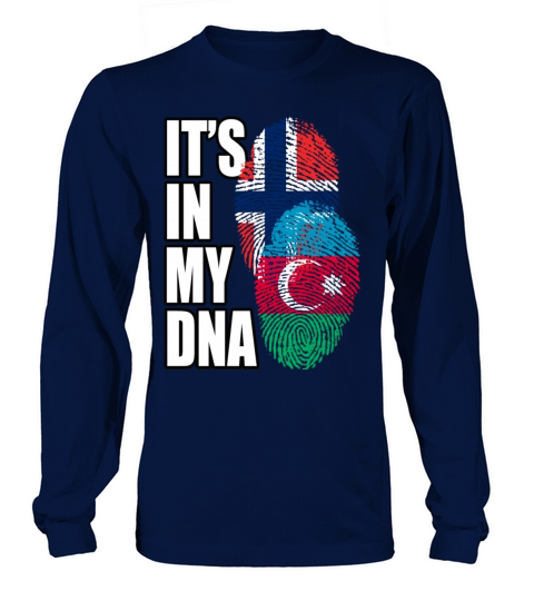 Azerbaijani And Norwegian Mix Heritage DNA Flag Long sleeved Unisex