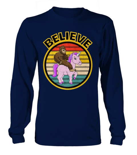 Bigfoot Riding A Unicorn Long sleeved Unisex