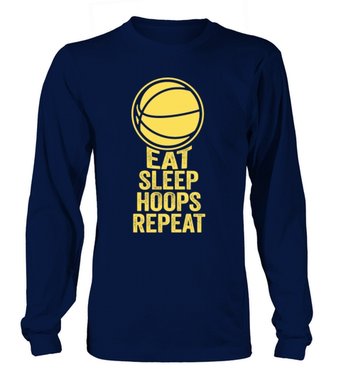Eat Sleep Hoops Repeat Basketball Long sleeved Unisex