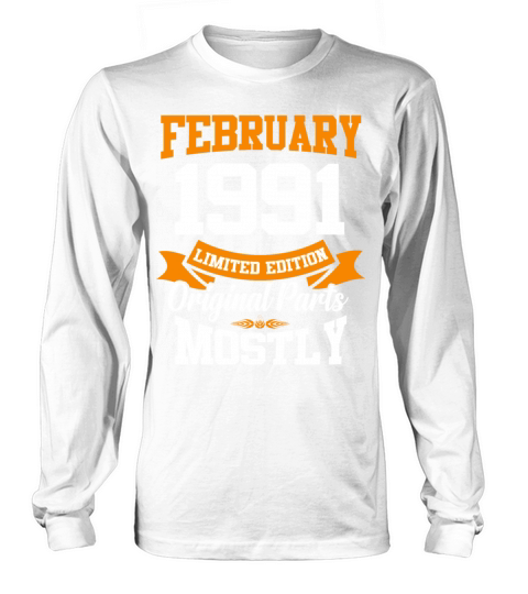 February 1991 Vintage Birthday Present Long sleeved Unisex