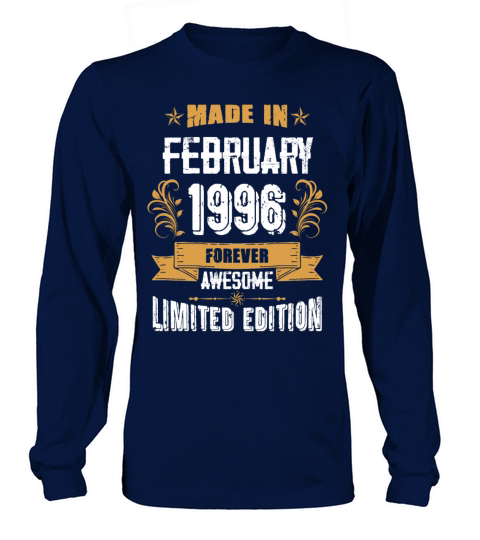 February 1996 Vintage Birthday Present Long sleeved Unisex