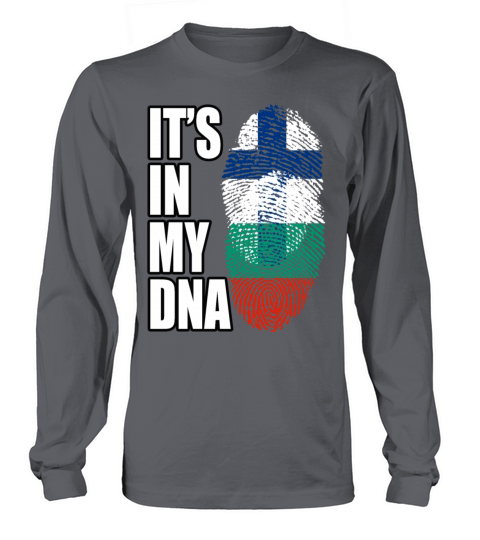 Finland And Bulgarian Mix Heritage DNA Flag Long sleeved Unisex