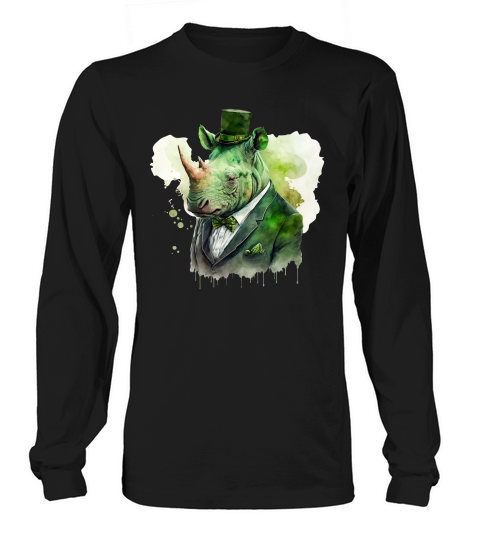 Gangster Rhinoceros St Patricks Day Long sleeved Unisex