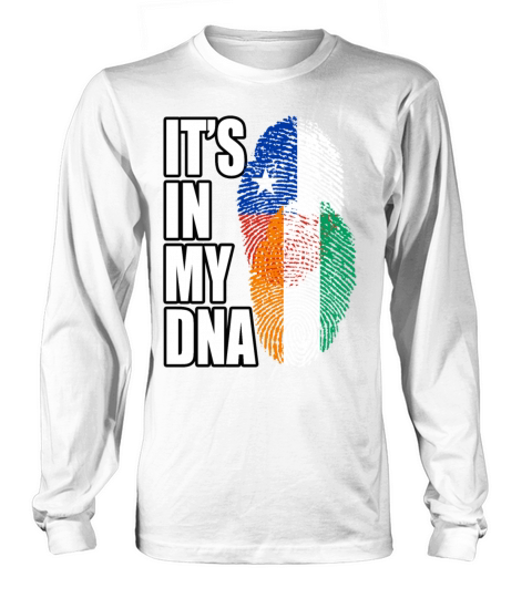 Ivorian And Chilean Mix Heritage DNA Flag Long sleeved Unisex