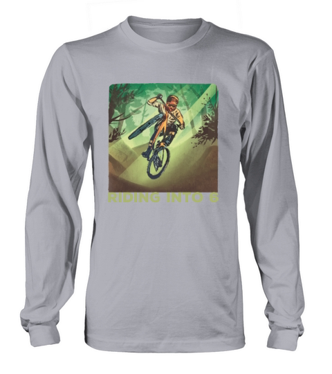 Riding Into 6 Years Old 6th Bday Boy Funny Quote B Long sleeved Unisex