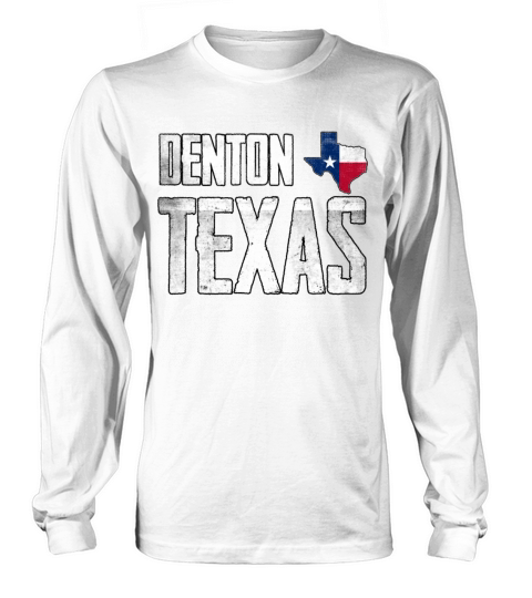Vintage Denton Texas Flag Long sleeved Unisex
