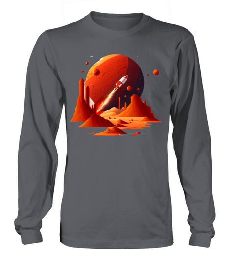 Vintage Space Science Mars Fiction Geek Solar Long sleeved Unisex