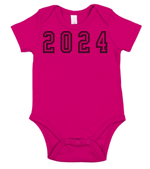 2024 Year Number Short Sleeve Baby One-Piece