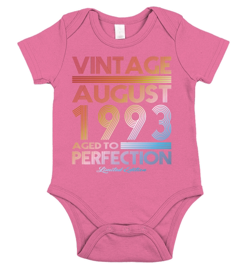 30th birthday vintage august 1993 limited edition Short Sleeve Baby One-Piece