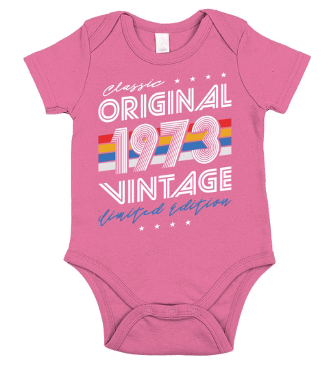 50th birthday vintage 1973 classic original 1973 Short Sleeve Baby One-Piece