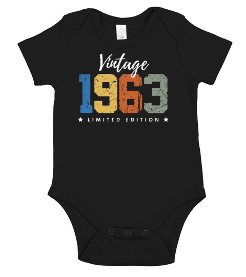 60 Years Vintage 1963 Retro 60th Birthday Short Sleeve Baby One-Piece
