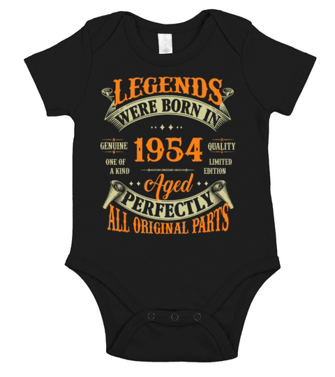 68th Birthday Vintage Legends Born In 1954 68 Year Short Sleeve Baby One-Piece