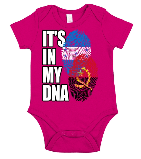 Angolan And Honduran Mix Heritage DNA Flag Short Sleeve Baby One-Piece