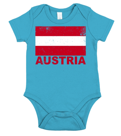 Austria Flag Vintage Austrian Nationality Origin T Short Sleeve Baby One-Piece