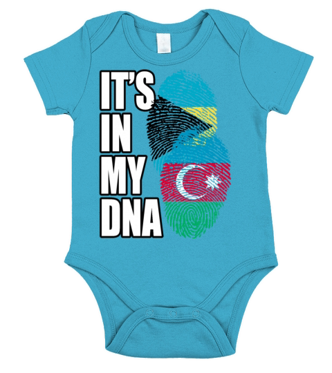 Azerbaijani And Bahamian Mix Heritage DNA Flag Short Sleeve Baby One-Piece
