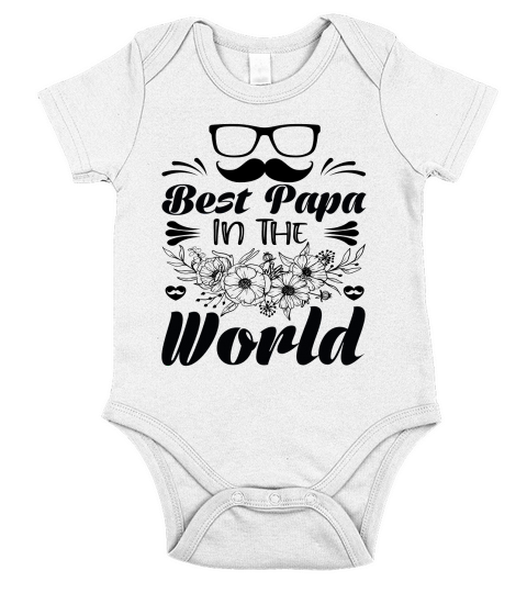 Best Papa In The World Short Sleeve Baby One-Piece
