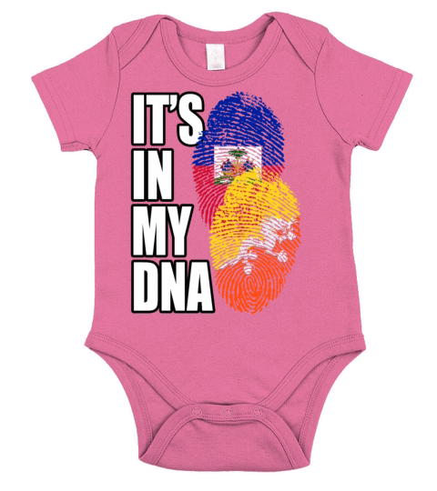 Bhutanese And Haitian Mix Heritage DNA Flag Short Sleeve Baby One-Piece