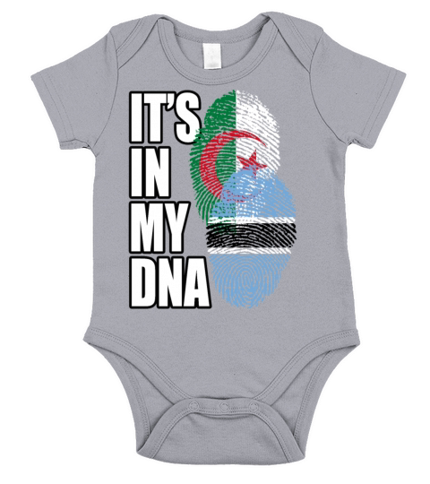 Botswana And Algerian Mix Heritage DNA Flag Short Sleeve Baby One-Piece