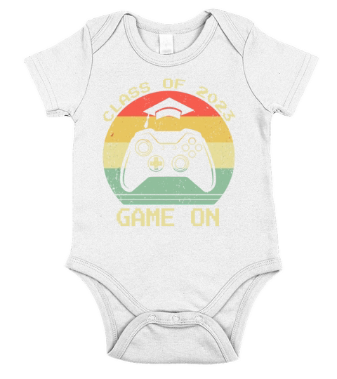 Class Of 2023 Senior Video Gamer Game On Graduatio Short Sleeve Baby One-Piece
