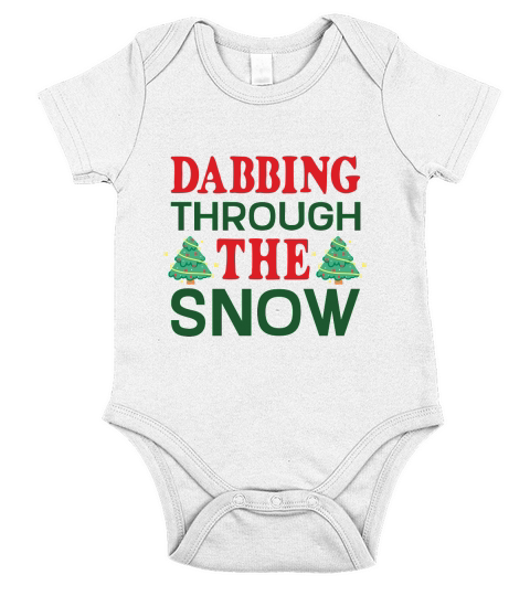 Dabbing Through The Snow Christmas Trees Short Sleeve Baby One-Piece