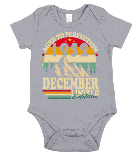 December 1952 Vintage vintage retro birthday Short Sleeve Baby One-Piece