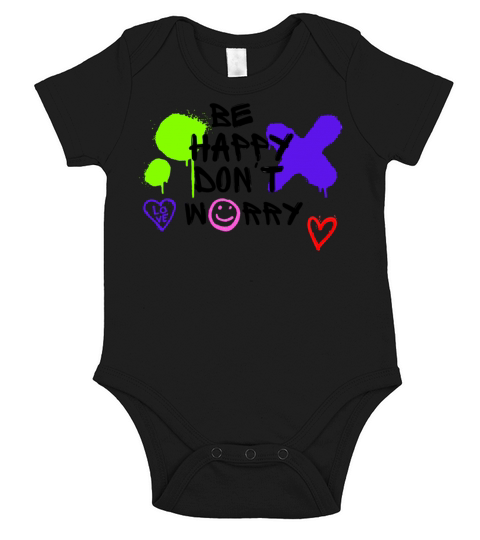 Dont Worry be Happy Design Short Sleeve Baby One-Piece