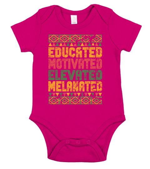 Educated Motivated Elevated Melanated Melanin Short Sleeve Baby One-Piece