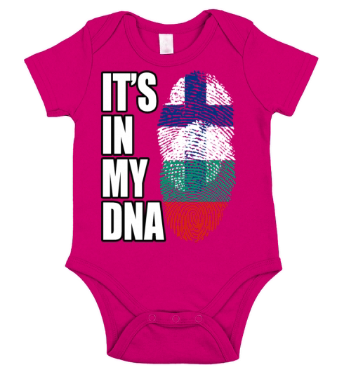 Finland And Bulgarian Mix Heritage DNA Flag Short Sleeve Baby One-Piece