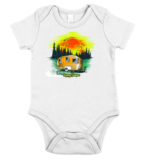 Happy Camper Short Sleeve Baby One-Piece