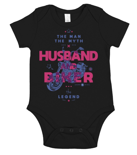 Husband and biker the man the myth the legend Short Sleeve Baby One-Piece