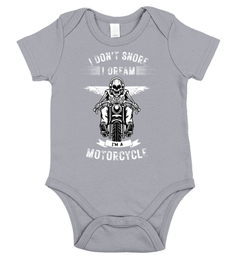 I dont snore I dream Im a motorcycle Biker Short Sleeve Baby One-Piece